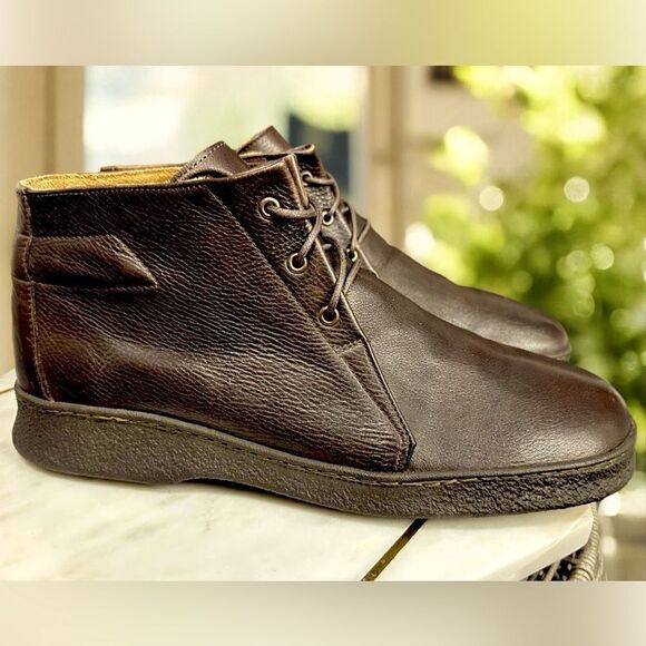 CAMPER Contact Earth Pebbled Leather 3-Eye Gum Sole Chukka Boot Men US 12 EU 45 - Picture 14 of 14